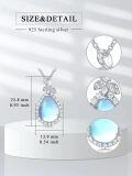 wholesale 925 Sterling Silver Blue Opal Leaf Design Halo Pendant Necklace-0-4