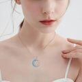 wholesale 925 Sterling Silver Celtic Hexagram Pendant Necklace With Blue Inlay-0-2