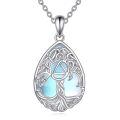 wholesale 925 Sterling Silver Blue Agate Tree of Life Pendant Necklace for Women-0-0