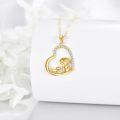 wholesale 14K Gold Heart-Shaped Dog and Girl Charm Pendant Necklace for Women's Gifts-0-1