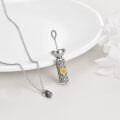 wholesale 925 Sterling Silver Sunflower Urn Pendant with Chain - Keepsake Memorial Jewelry for Ashes-0-2