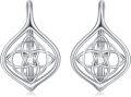 wholesale 925 Sterling Silver Celtic Knot Leverback Dangle Drop Earrings for Women and Teen Girls  Ideas-0-0