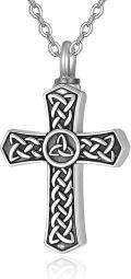 wholesale 925 Sterling Silver Celtic Knot Trinity Circle Cross Keepsake Pendant Urn Necklace for Ashes Memorial s-0-0