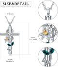 wholesale 925 Sterling Silver Cross with Lily and Butterfly Charm Cremation Jewelry Urn Necklace for Ashes Keepsake Pendant-0-1