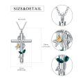 wholesale 925 Sterling Silver Cross with Lily and Butterfly Charm Cremation Jewelry Urn Necklace for Ashes Keepsake Pendant-0-1