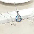 wholesale 925 Sterling Silver Sloth Necklace With Blue Crystal And Vine Design-0-2