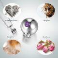 wholesale  Sterling Silver Birthstone Cremation Urn Necklace for Ashes Custom Memorial Jewelry with Free Engraving -0-2
