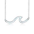 wholesale 925 Sterling Silver Wave Pendant Necklace Wholesale In Rose Gold Tone For Women Fashionable Minimalist Jewelry-0-16
