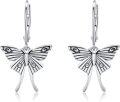 wholesale 925 Sterling Silver Butterfly Leverback Drop Dangle Earring for Women Girls  4cm Long-0-0