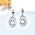 wholesale 925 Sterling Silver Teardrop Opal & Cubic Zirconia Drop Earrings - Elegant s for Her-0-2