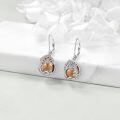 wholesale 925 Sterling Silver Tree Of Life Drop Earrings Wholesale With Green Stone-0-86