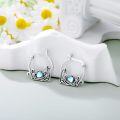 wholesale Sterling Silver Moonstone Retro Owl Hummingbird Butterfly Dragonfly Hoop Earrings-0-2