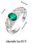wholesale S925 Sterling Silver 18K Gold Plated May Birthstone Ring - Handmade Adjustable Gemstone Jewelry for Women, Gift for Special Occasions-0-5