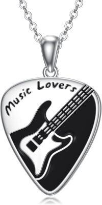 wholesale 925 Sterling Silver Music Lovers Guitar Pick Pendant Necklace Musical  for Women Girls-Guitar Pick D