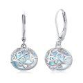 wholesale 925 Sterling Silver Blue Moonstone Filigree Leverback Earrings-0-0