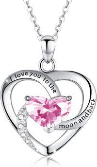 wholesale Sterling Silver Birthstone Heart Necklace Infinity Love Pendant-1469I-Y