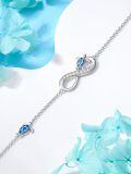 wholesale 925 Sterling Silver Turtle & Opal Infinity Bracelet - Adjustable Holiday Jewelry for Women-0-2
