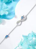 wholesale 925 Sterling Silver Turtle & Opal Infinity Bracelet - Adjustable Holiday Jewelry for Women-0-2