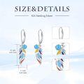 wholesale TOUPOP Turquoise Dangle Earrings For Women 925 Sterling Silver Western Teardrop Bohemian Drop Earrings Christmas Gift For Women -0-4