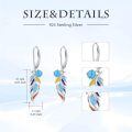TOUPOP Sterling Silver Turquoise Dangle Teardrop Bohemian Earrings-0-4