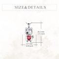 wholesale 925 Sterling Silver Gothic Cat Pendant Necklace with Red Heart Stone Witchy Jewelry for Women Men-0-3