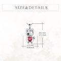 wholesale 925 Sterling Silver Gothic Cat Pendant Necklace with Red Heart Stone Witchy Jewelry for Women Men-0-3