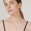 wholesale 925 Sterling Silver Pink Sapphire And Zircon Flower Necklace-0-2