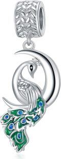 wholesale 925 Sterling Silver Green & Blue Enamel Peacock Pendant Necklace Jewelry for Women Girls Gift-0-0