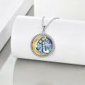 wholesale 925 Sterling Silver Guardian Angel Moon & Stars Lockets Necklaces for Women Girls Gifts-0-1