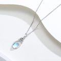 wholesale 925 Sterling Silver Celtic Knot Oval Rainbow Moonstone Pendant Necklace-0-1