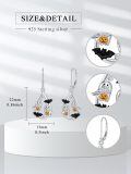 wholesale 925 Sterling Silver Halloween Ghost Bat Pumpkin Drop Earrings-0-4
