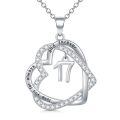 TOUPOP 925 Sterling Silver Zircon Forever Love Heart Pendant Necklace-0-0