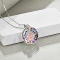 wholesale 925 Sterling Silver Rainbow Crystal Sisters Forever Love Pendant Necklace for Women-0-4