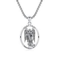 wholesale 925 Sterling Silver Saint Uriel Angel Pendant Necklace  Catholic Medal Protection Jewelry for Women Men Gift 45cm Chain Length-St Uriel