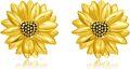 wholesale Gold 925 Sterling Silver Sunflower Stud Earrings - Floral s for Her-0-0