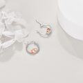 wholesale 925 Sterling Silver Rose Gold Miniature Hippo Hoop Earrings - 38mm Diameter-0-3