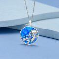 wholesale 925 Sterling Silver 925 Blue Opal Jellyfish Pendant Necklace - Oceanic Jewelry for Women-0-1