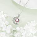 wholesale 925 Sterling Silver Baseball in Crescent Moon Pendant Necklace for Women and Girls-0-3