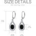 wholesale Sterling Silver Genuine Simulated Birthstone Teardrop Leverback Earrings-0-17