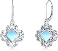 wholesale 925 Sterling Silver Filigree Blue Moonstone Square Drop Dangle Earrings for Women-filigree-2