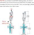 wholesale 925 Sterling Silver Turquoise Cross Huggie Hoop Earrings for Women - Hypoallergenic  Set-0-2