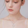 wholesale 925 Sterling Silver Rose Gold Plated Faith Cross & Heart Horseshoe Pendant Necklace for Women-0-2