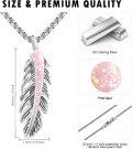 wholesale 925 Sterling Silver Pink Opal Feather Pendant Necklace for Women - Native American Style s-0-5