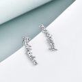 wholesale TOUPOP S925 Sterling Silver Ear Climbers Earrings For Women Faith Hope Love Cuff Climber Stud Earrings Hypoallergenic Crawler Jewelry Gifts For Women Her Daughter -0-4