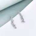 TOUPOP Sterling Silver Stone Ear Climbers Faith Hope Love Cuff Stud Earrings-0-4