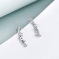 TOUPOP Sterling Silver Stone Ear Climbers Faith Hope Love Cuff Stud Earrings-0-4