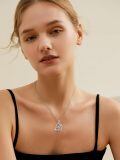 wholesale 925 Sterling Silver Cheerleader Heart Pendant Necklace Live Love Cheer Two Tone Rose Gold-0-2
