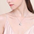 wholesale 925 Sterling Silver Moon & Cat Pendant Necklace for Women Girls - Gifts for Cat Lovers-0-2