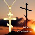 wholesale 14K Gold Small Cross Pendant Necklaces for Women - Minimalist Religious s-0-2