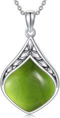 wholesale Teardrop Necklace 925 Sterling Silver Vintage Natural Gemstone Pendant Jewelry Birthday Christmas Gifts For Women Mom -0-0